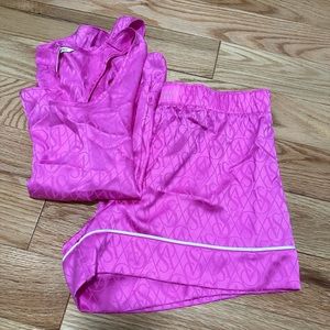 Victorias secrets silk pajama set. Brand new never worn. Top: S Shorts: XS